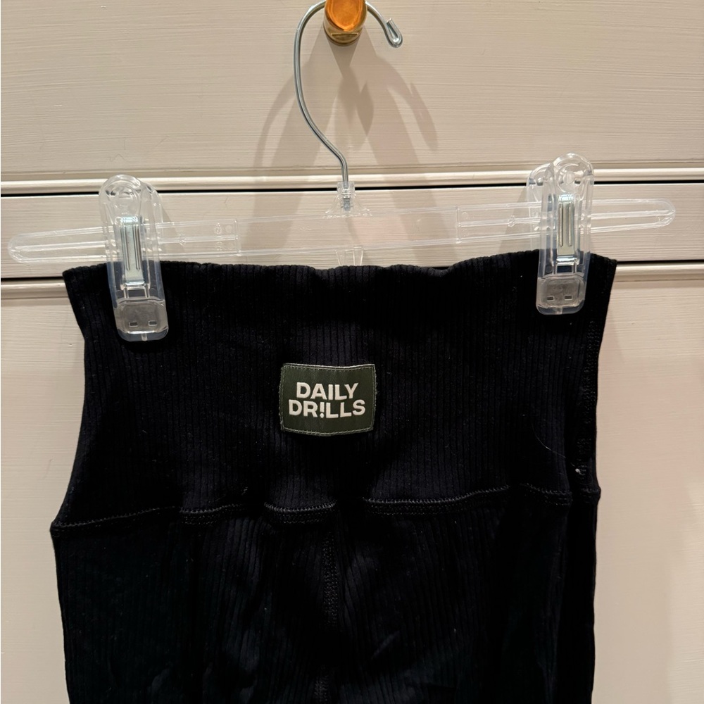 Daily Drills Black Ribbed Leggings
